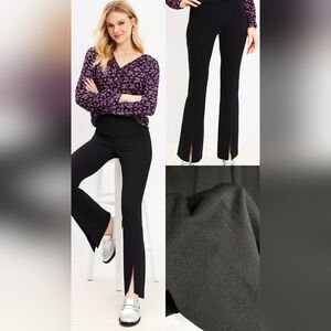 LOFT Curvy Black Split Hem‎ Flare Twill Pants~ Size 12